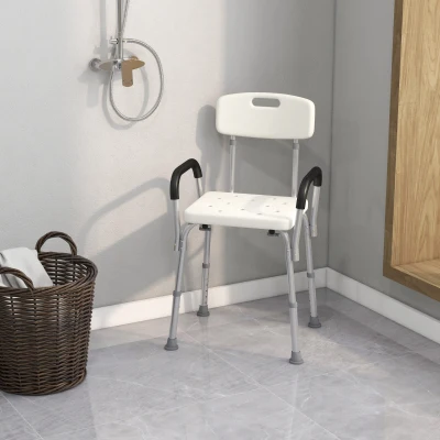 HOMCOM Adjustable Shower Chair, Medical Bath Bench for Seniors