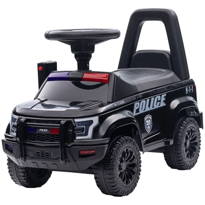 Aosom Kids Ride On Sliding Car with Hidden Under Seat Storage, Foot-to-Floor Design, Black