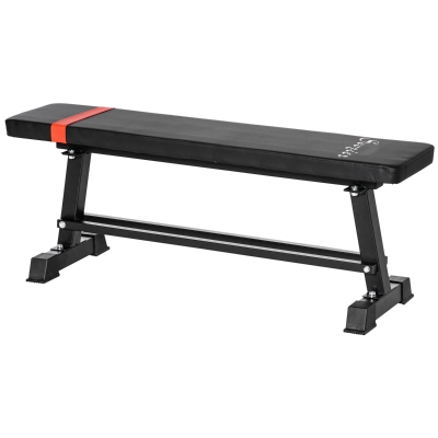 Soozier Flat Weight Bench with Dumbbell Rack, Padded Seat and Anti-slip Foot Pads for Home Gym Workout