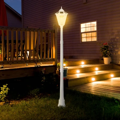 Outsunny 77" Solar Lamp Post Light, Waterproof Vintage Outdoor