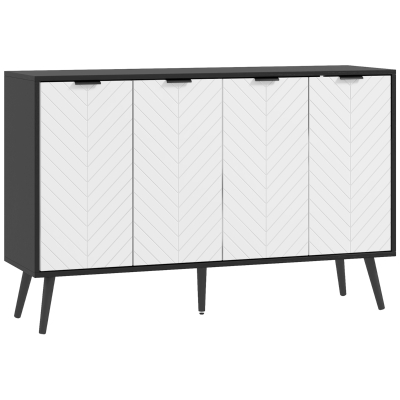 HOMCOM Modern Sideboard and Buffet, Dining Room Cabinet with Adjustable Shelves for Kitchen, Living Room, Black