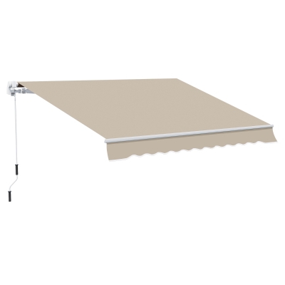 Outsunny 13' x 8' Retractable Patio Awning, Beige