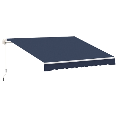 Outsunny 10' x 8' Retractable Awning, Blue Sunshade Shelter