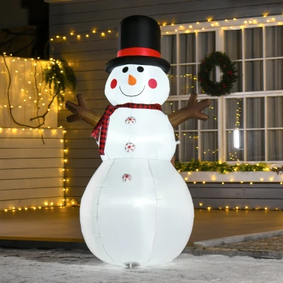 HOMCOM 6ft Christmas Snowman Inflatable with LED Lights