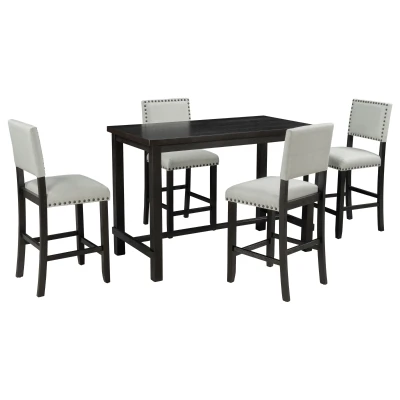 5-Piece Counter Height Dining Set, Espresso