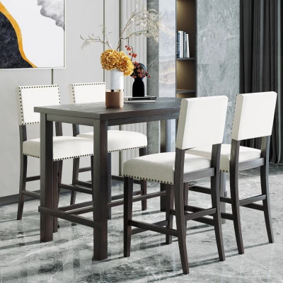 5-Piece Counter Height Dining Set, Espresso