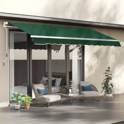 amenoiro★ Outsunny 13'x8' Aluminum Frame Manual Retractable Waterproof