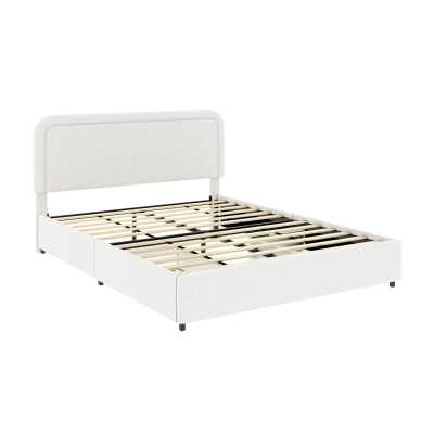 Liv Queen Size Patented 2-Drawer Storage Bed, Ivory