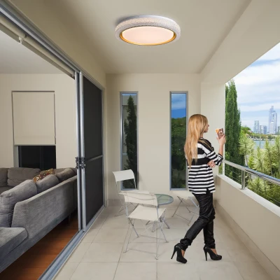 LED Flush Mount Ceiling Light Fixture, White