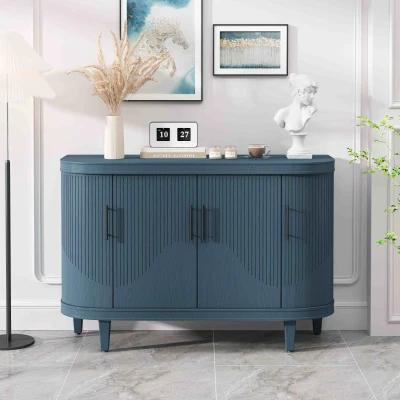 Modern Curved Sideboard, Blue