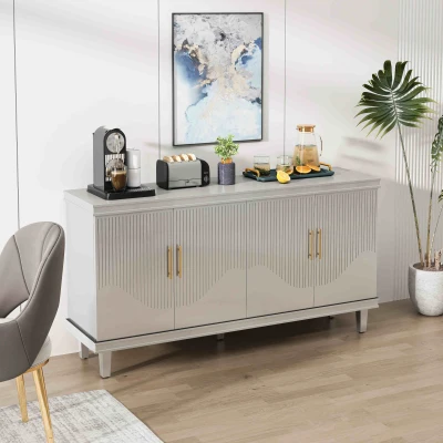 59.84'' Large 4-Door Cabinet, Champagne