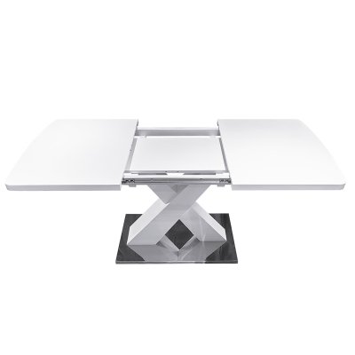Modern Square Dining Table, White