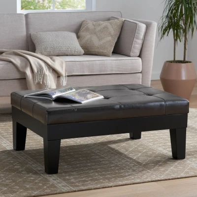 Ottoman with Drawer, Dark Coffee