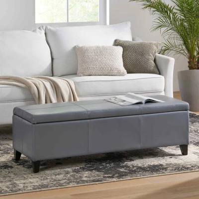 Storage Ottoman with Contemporary Design, Grey