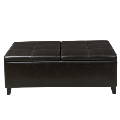 Ottoman with Double Top, Brown