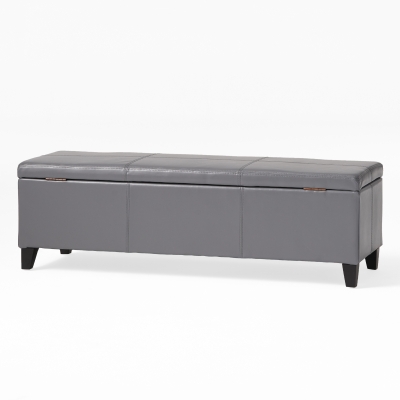 Storage Ottoman with Contemporary Design, Grey