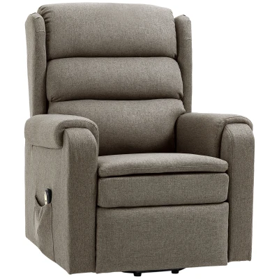 HOMCOM Lift Chair for Elderly, Power Chair Recliner with Footrest, Remote Control, Side Pockets for Living Room, Brown