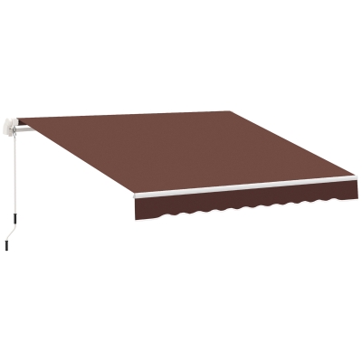 Outsunny Pop-Out Awning, UV & Rain Protection, Brown