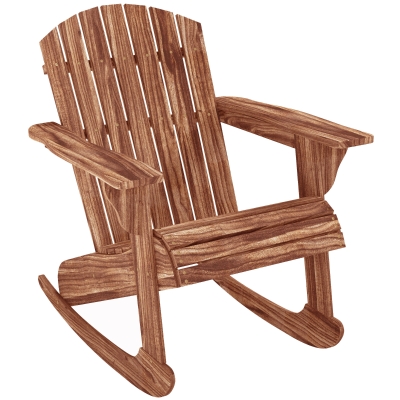 Outsunny Carbonized Wood Adirondack Rocking Chair, Outdoor Lounge