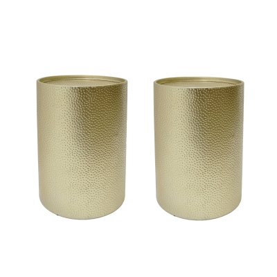 Hammered Metal Side Table Set of 2, Gold