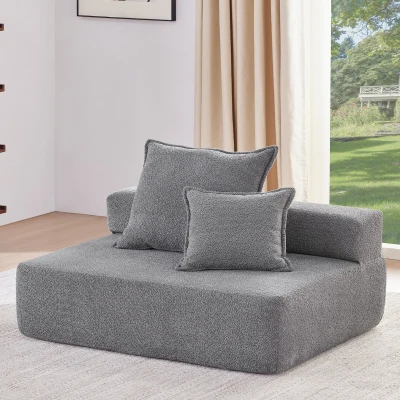 Loveseat Frame for Oversized Modular U Shaped Sectional Sofa, Gray