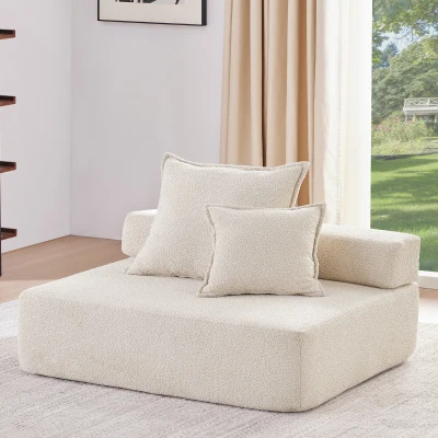 Loveseat Frame for Oversized Modular U Shaped Sectional Sofa, Beige