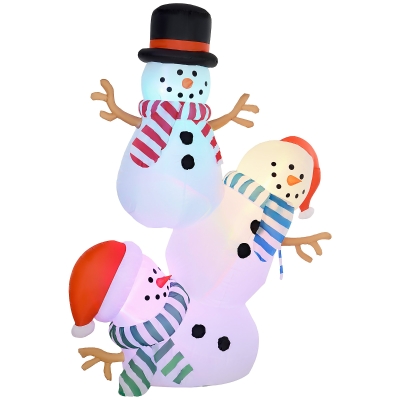 Inflatable Snowman 70.9" W x 31.5" D x 98.4" H Multi-colored