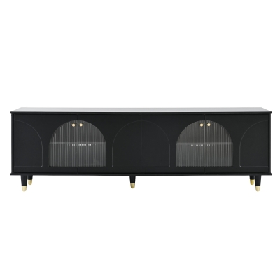 Contemporary TV Stand with Adjustable Shelves for TVs Up to 78", Black