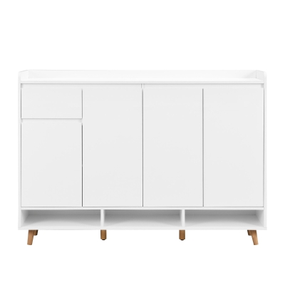 Sleek and Contemporary Shoe Cabinet with Adjustable Shelves, White