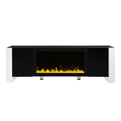 Modern TV Stand for TVs up to 78" with Electric Fireplace, Black