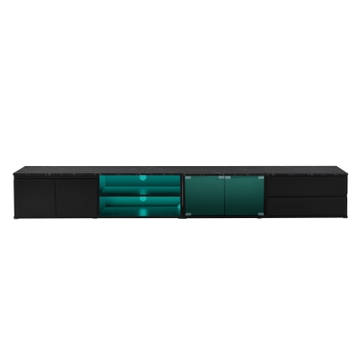 Modern APP Controlled LED TV Stand for TVs Up to 105", Black