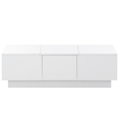 Coffee Table with Hidden Storage, White