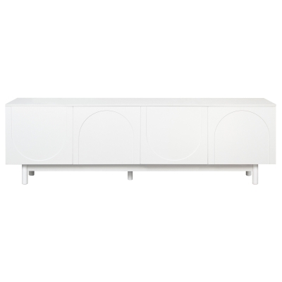 Graceful TV Stand with Arch Cabinets for TVs Up to 78", White