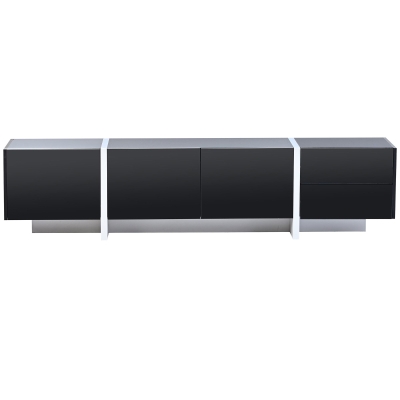 Modern TV Stand Console Table with High Gloss UV Surface, Black