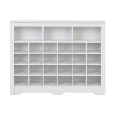 Sleek Design 24-Cubby Shoe Cabinet, White