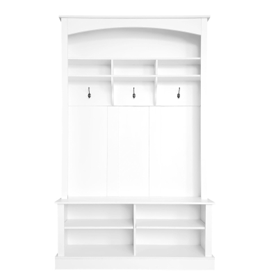 47.5'' Wide Hall Tree with Shoe Storage, White