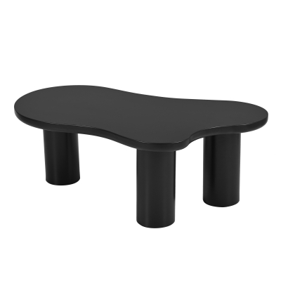 Cloud Coffee Table with 1.5" Thick Tabletop, Black
