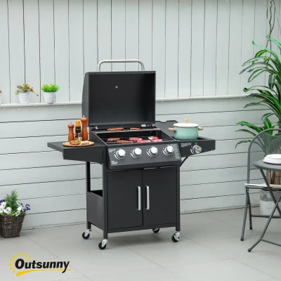 BBQ Grill 52.25" x 21.75" x 43" Black