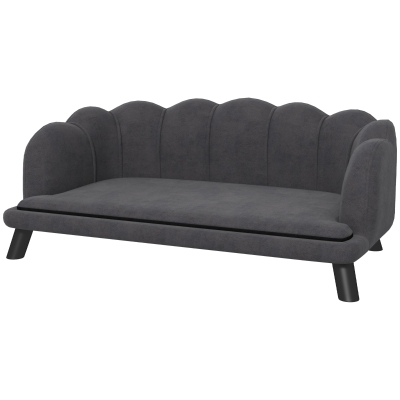 PawHut Pearl Pet Sofa for Medium Dogs, Charcoal Gray