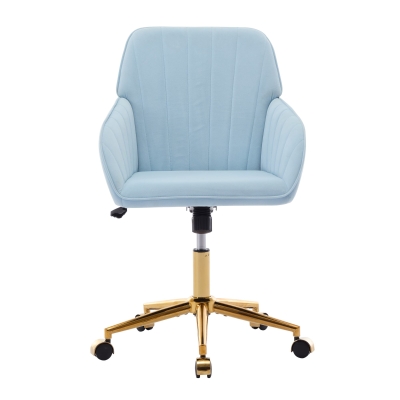 Adjustable Ergonomic Swivel Chair with Memory Foam Cushion, Baby Blue