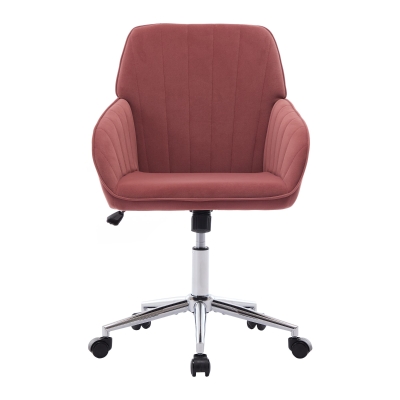 Adjustable Swivel Chair with Memory Foam Cushion and Lumbar Support, Rose Red