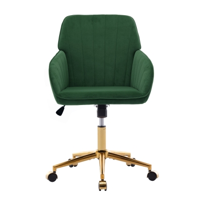 Adjustable Swivel Chair with Memory Foam Cushion and Lumbar Support, Green