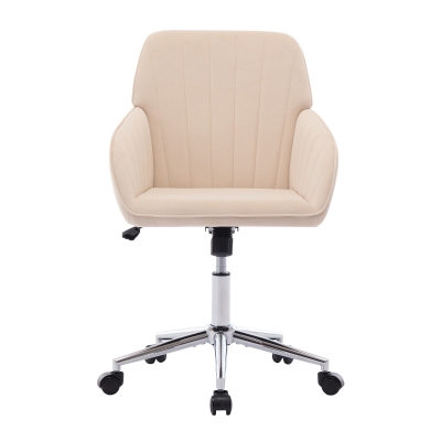 Adjustable Swivel Chair with Memory Foam Cushion and Lumbar Support, khaki