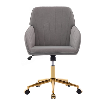 Adjustable Swivel Chair with Memory Foam Cushion and Lumbar Support, Gray
