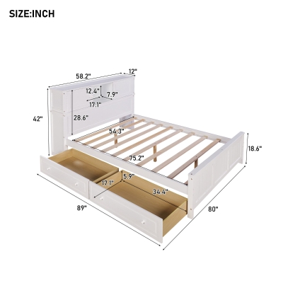 Allewie Full Size Adult Platform Bed Frame, Fabric