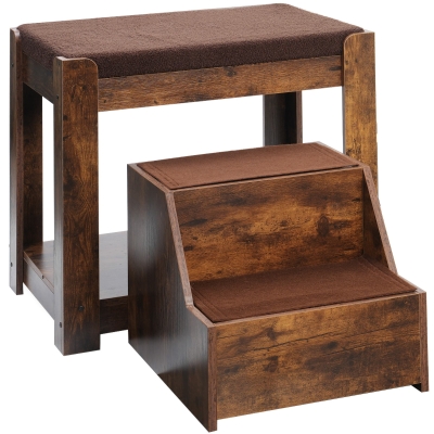 Multi-Level Window Perch Seat with Cushion and Scratch Pad, Vintage