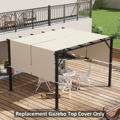 Outsunny 2 Pcs UV Protection Pergola Replacement Canopy, Pergola Shade Cover, Easy to Install, for 10' x 10' Pergola, Khaki