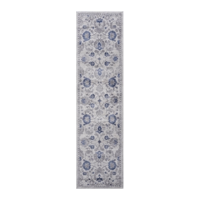 Naar 2x8 Stain-Resistant Rug with Cotton Backing, Blue