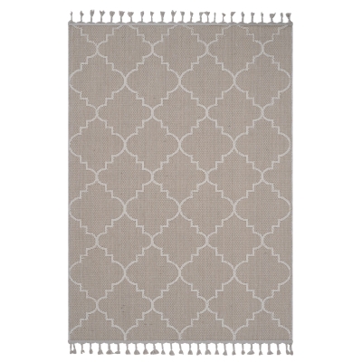 Naar 5x7 Indoor Outdoor Stain-Resistant Area Rug with Medium Pile Height, Ivory