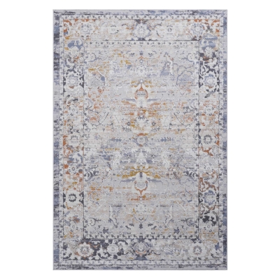 Naar 6x9 Stain-Resistant Area Rug with Cotton Backing, Ivory+Grey